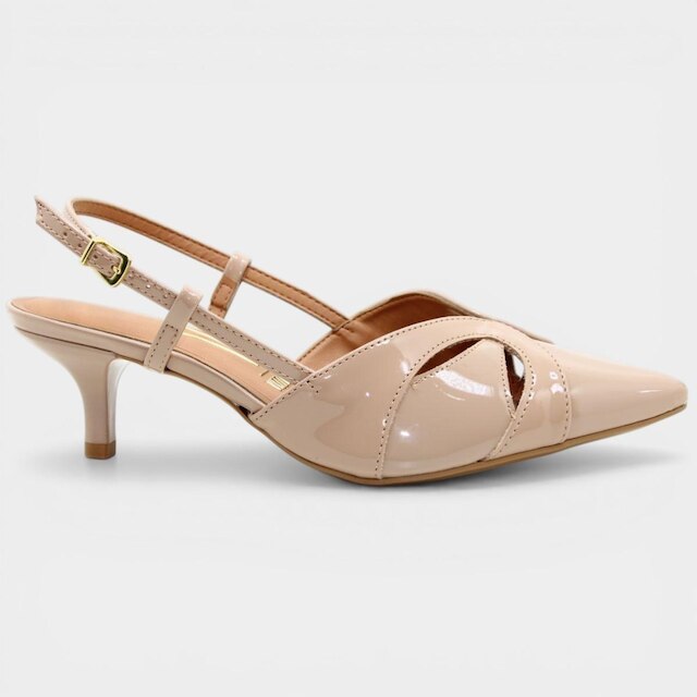 Scarpin Vizzano Slingback Bico Fino  Salto Baixo