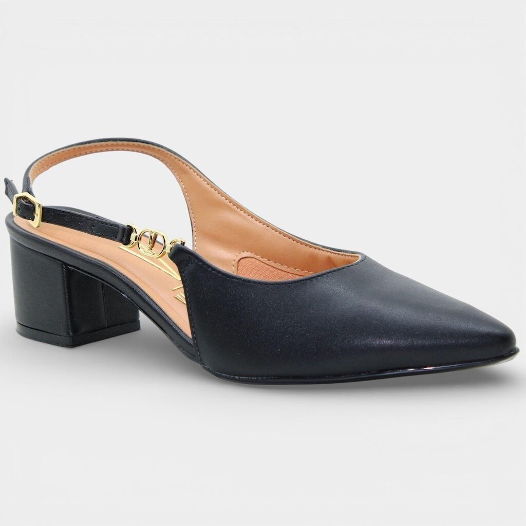 Scarpin Vizzano Slingback Salto Bloco