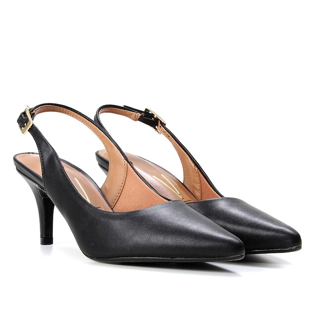 Scarpin Vizzano Slingback Salto Fino Médio