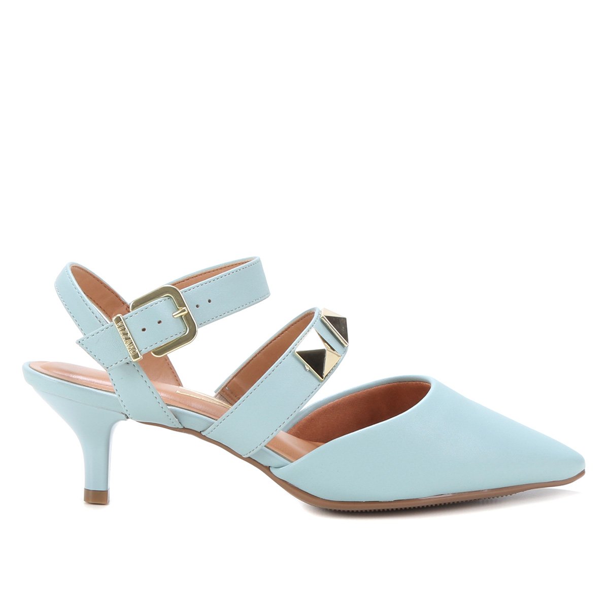 Scarpin Vizzano Spikes Bico Fino Feminino - Azul Claro | Zattini