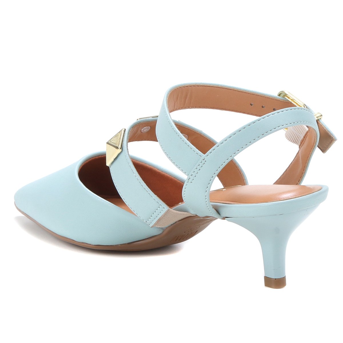 Scarpin Vizzano Spikes Bico Fino Feminino - Azul Claro | Zattini