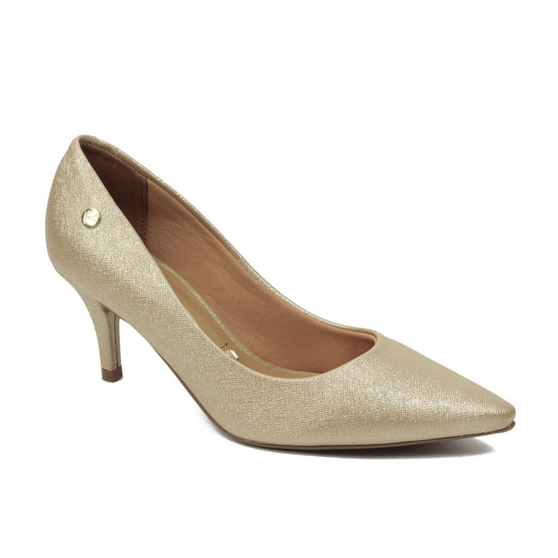 scarpin dourado vizzano