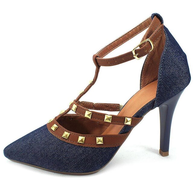 Scarpin Zhaceci Salto Alto com Spike Jeans