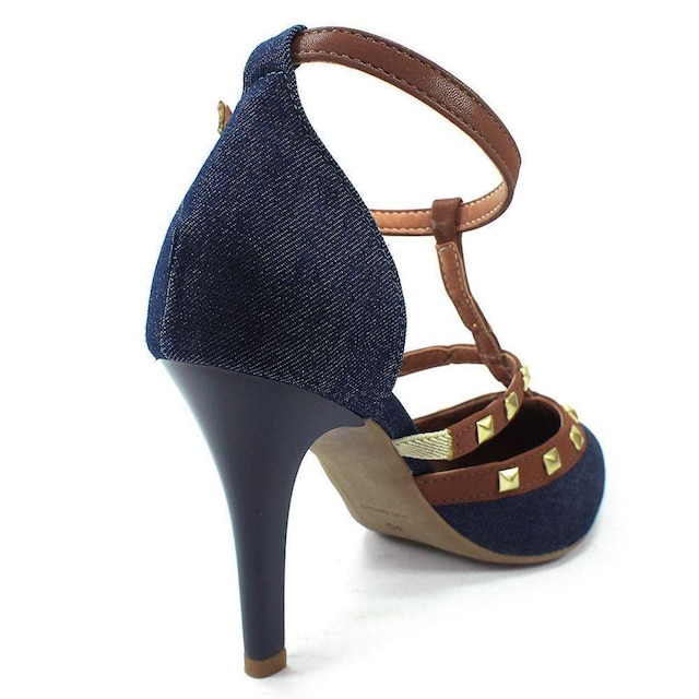 Scarpin Zhaceci Salto Alto com Spike Jeans