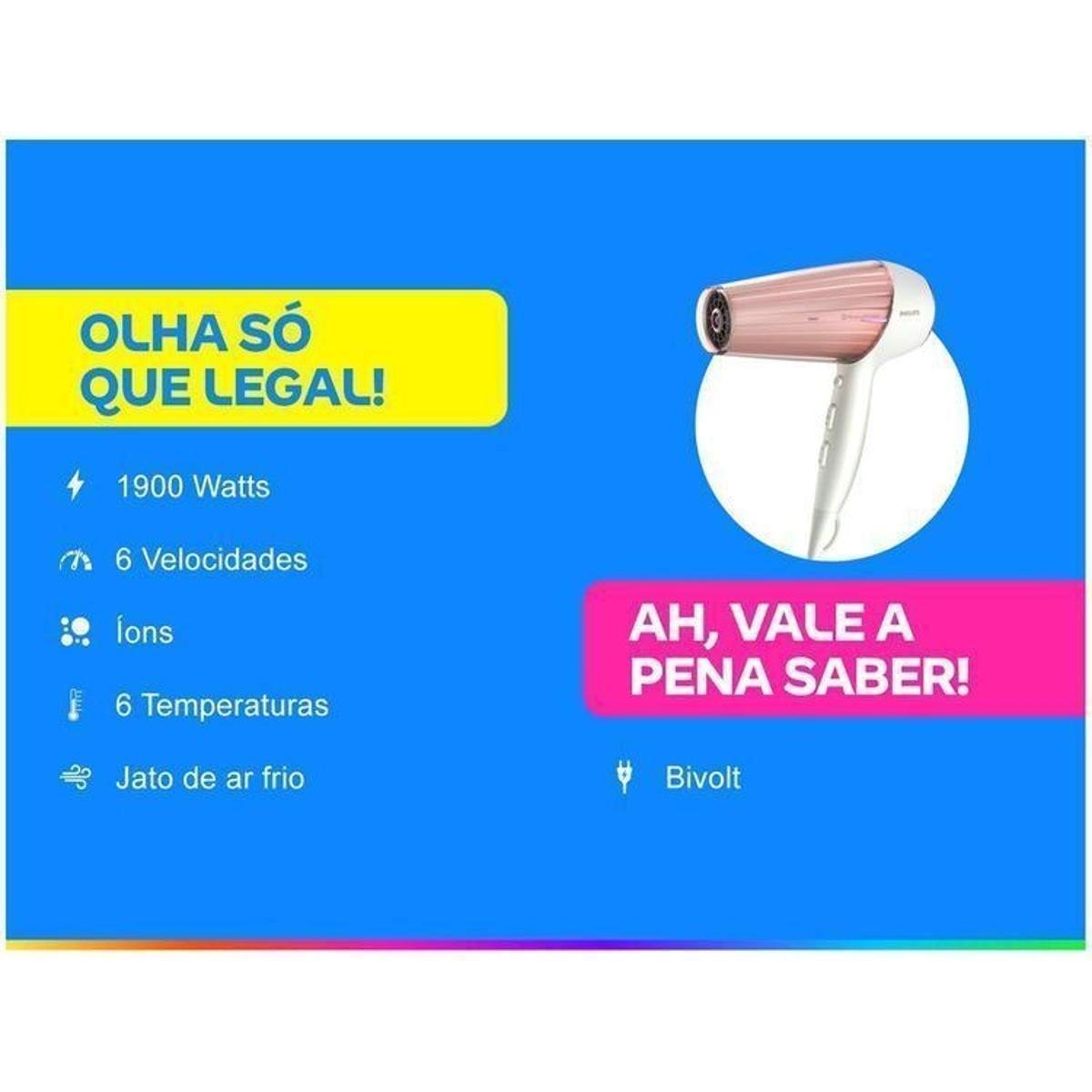 Secador de Cabelo Profissional Philips Prestige HP8281/81 com Íons