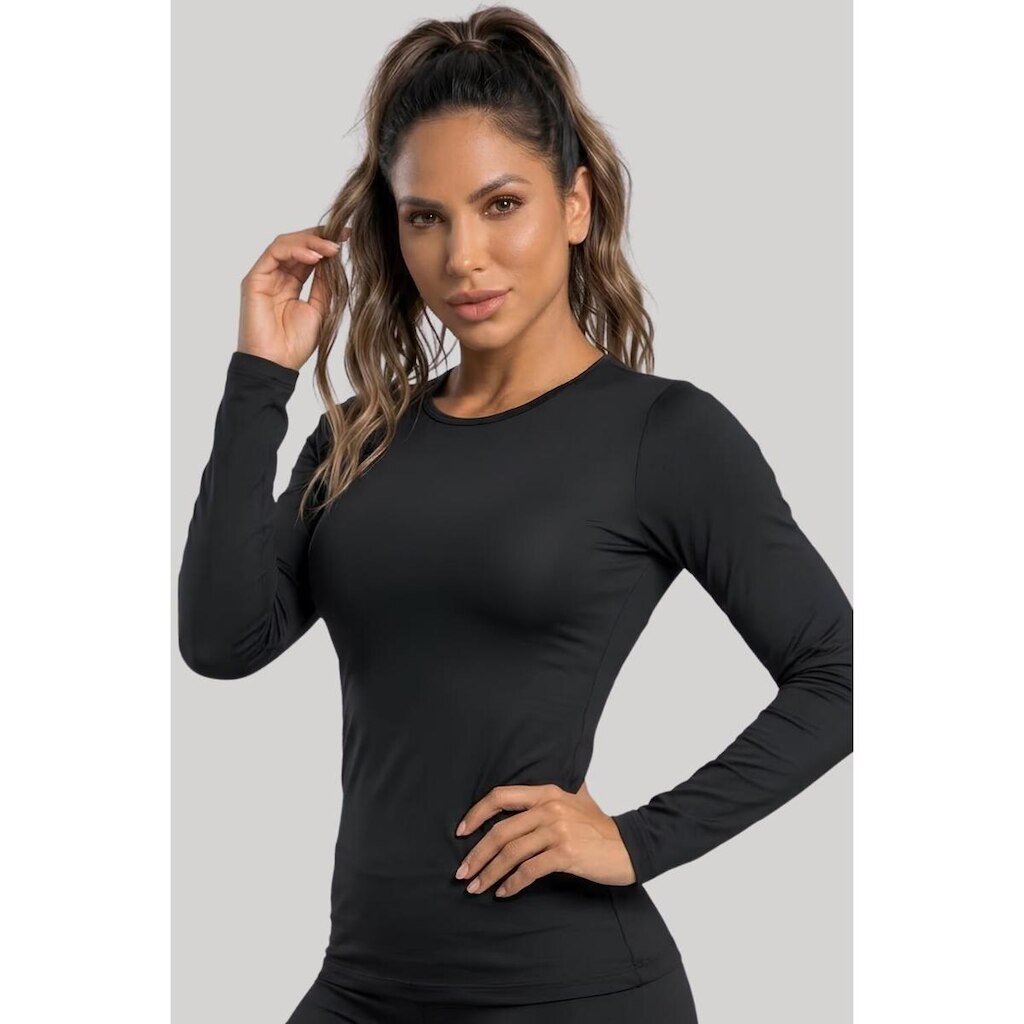 Segunda Pele Feminina Dry Slim Gola Redonda Proteção Uv Villa Sports