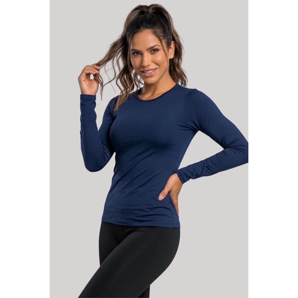 Segunda Pele Feminina Dry Slim Gola Redonda Proteção Uv Villa Sports