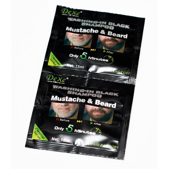 Shampoo Escurecedor de Barba Dexe Black Beard 2x 15ml - Incolor