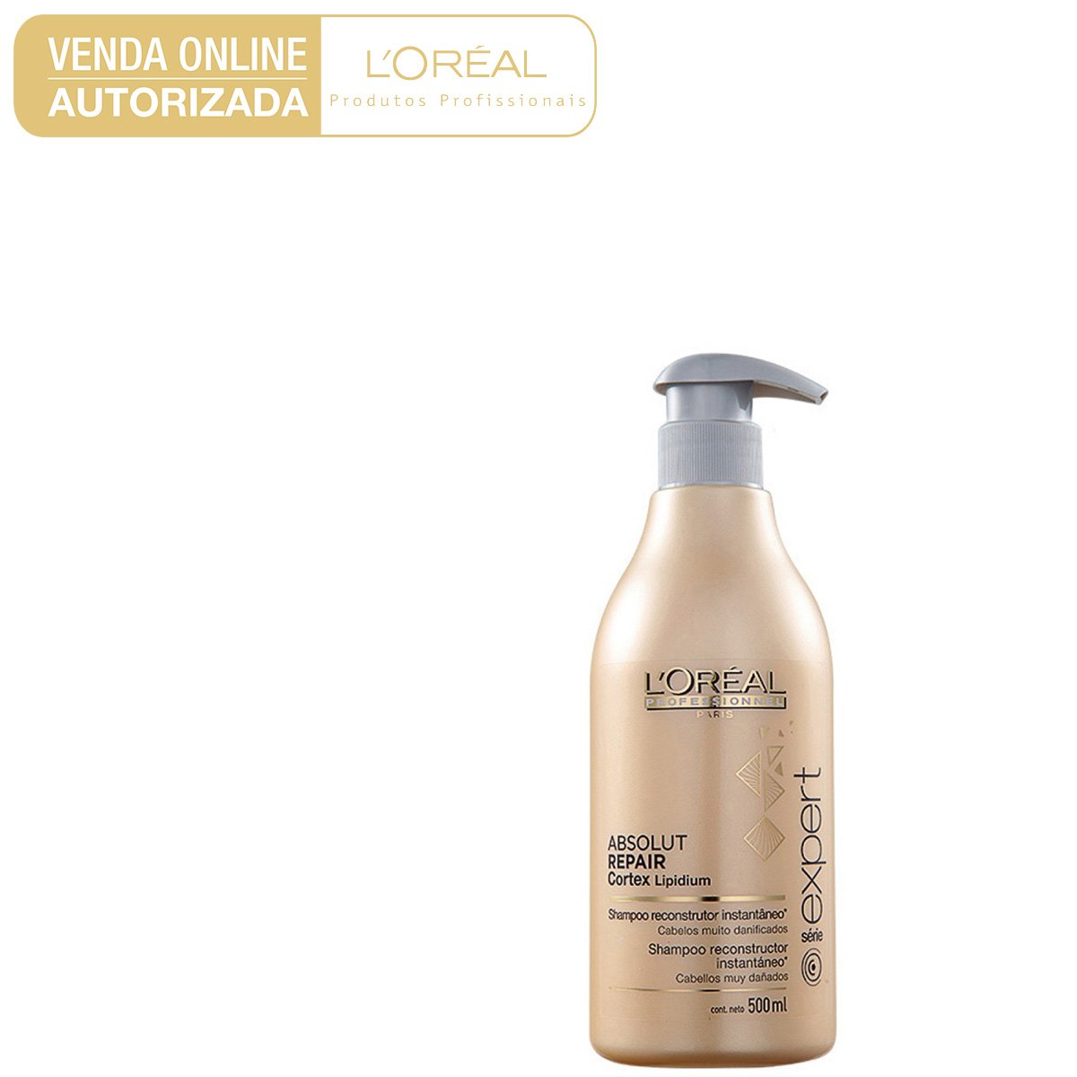 Shampoo L'Oreal Professionnel Absolut Repair Lipidium 500ml - Incolor Menor preço em Shampoo L'Oreal Professionnel Absolut Repair Lipidium 500ml - Incolor