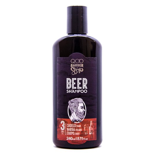 Shampoo QOD Barber Shop 3 em 1 240ml - Incolor