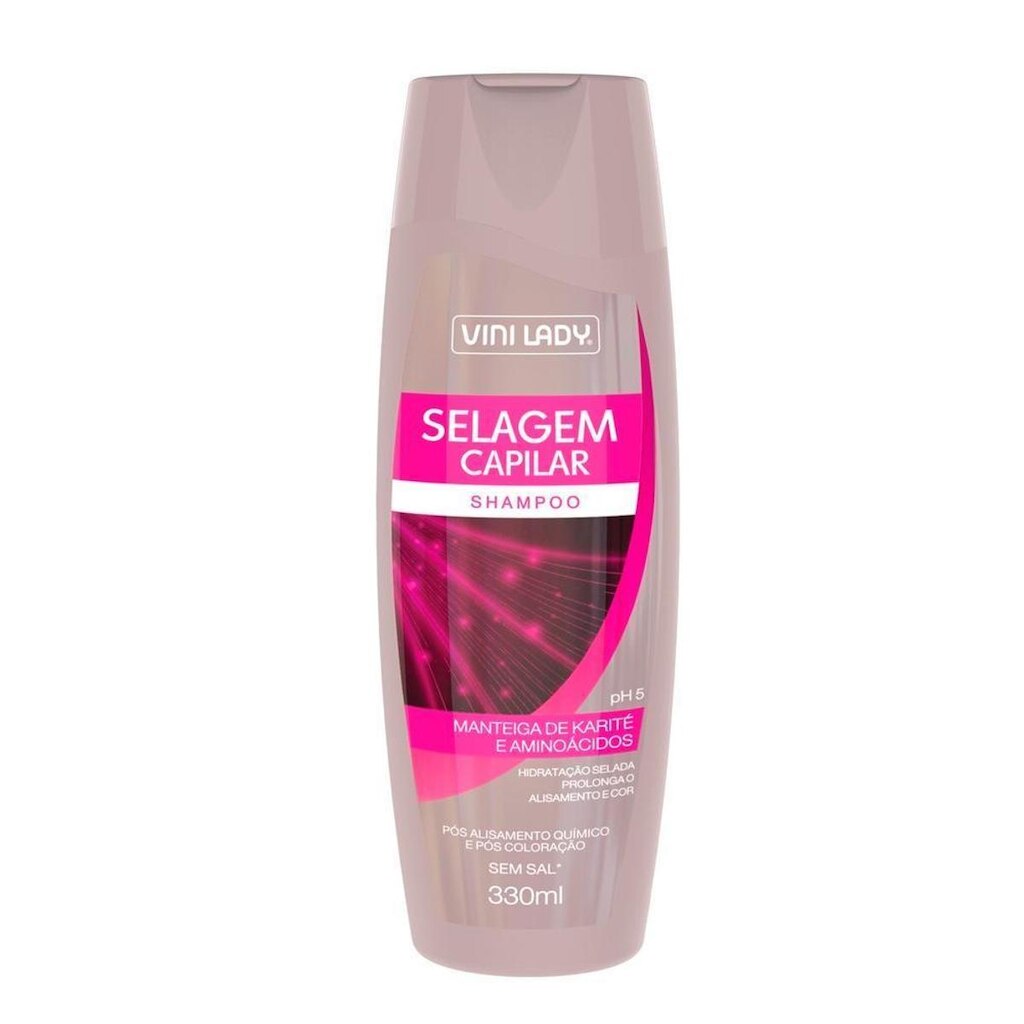Shampoo Selagem Capilar Karité 330ml Vini Lady