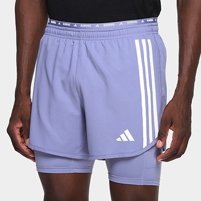 Short Adidas Own The Run Excite 3 Stripes 2 in 1 Masculino - Masculino