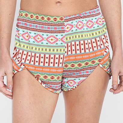 Short Água Doce Padrão Fenda Feminino - Feminino