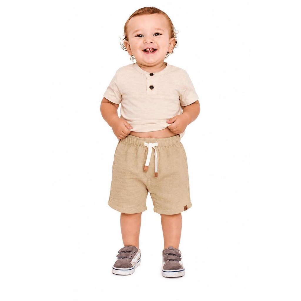 Short Bebê Menino Hora de Aventura Alphabeto Cru