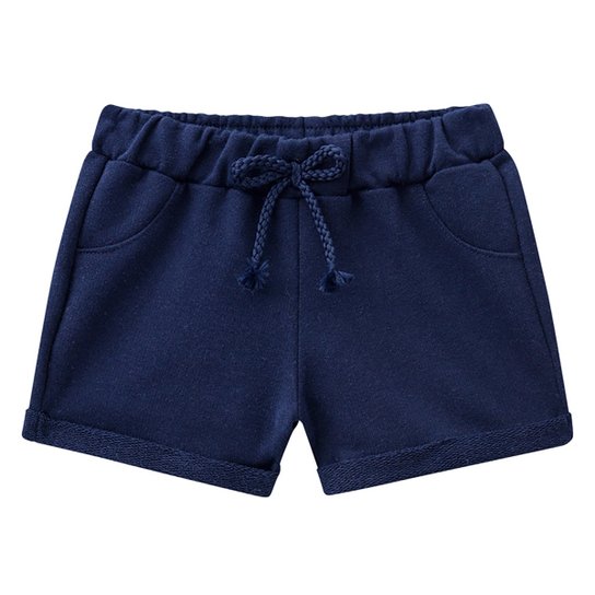 Short Bebê Moletom Milon Básico Feminino - Marinho