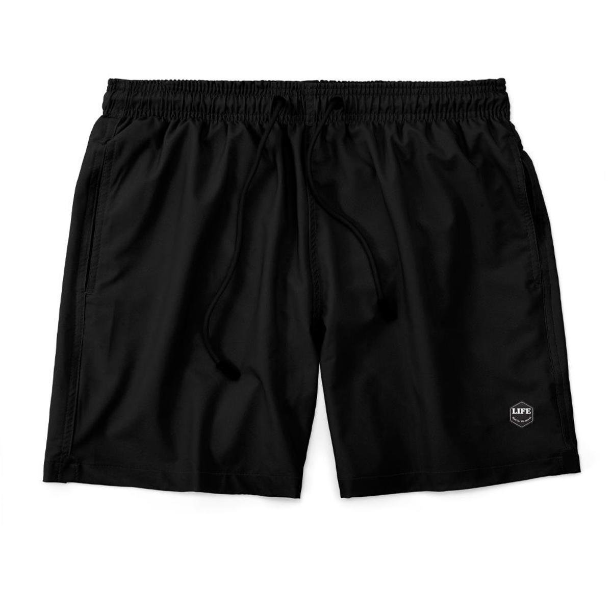 Short Bermuda Masculino Básico Mauricinho Tactel - Preto Menor preço em Short Bermuda Masculino Básico Mauricinho Tactel - Preto