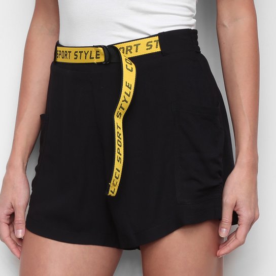 Short Colcci Com Cinto Feminino - Preto