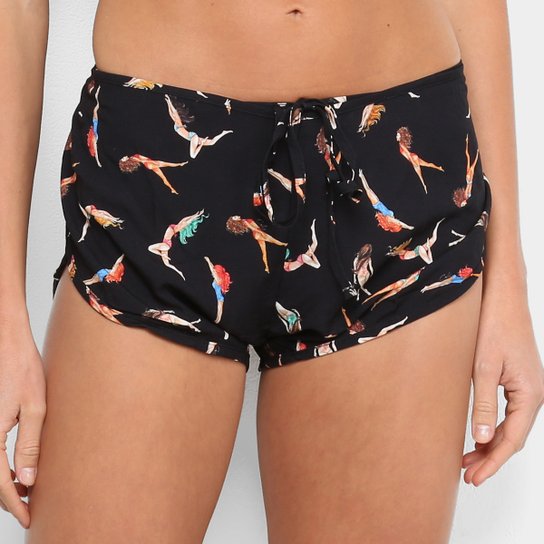 Short Colcci Estampado Feminino - Preto