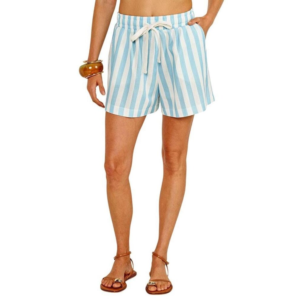 Short Colcci Jogging Estampado Com Amarração Azul Feminino
