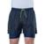 Short Duplo Elite Masculino Running 31494 Esporte Treino - Preto