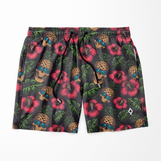 Short e Bermuda Caveira Abacaxi Tactel Básico Mauricinho Moda Básica