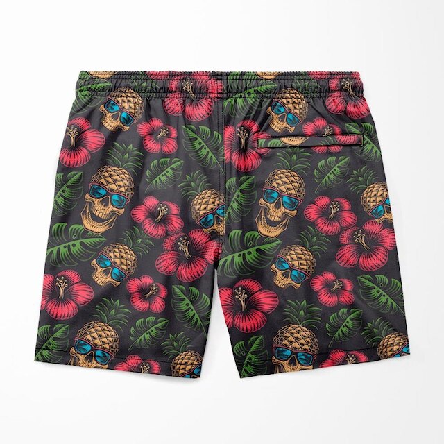 Short e Bermuda Caveira Abacaxi Tactel Básico Mauricinho Moda Básica