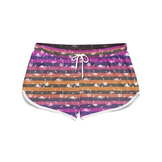 Short Feminino Gin Tropical  Flamingo Stripes Verão Praia