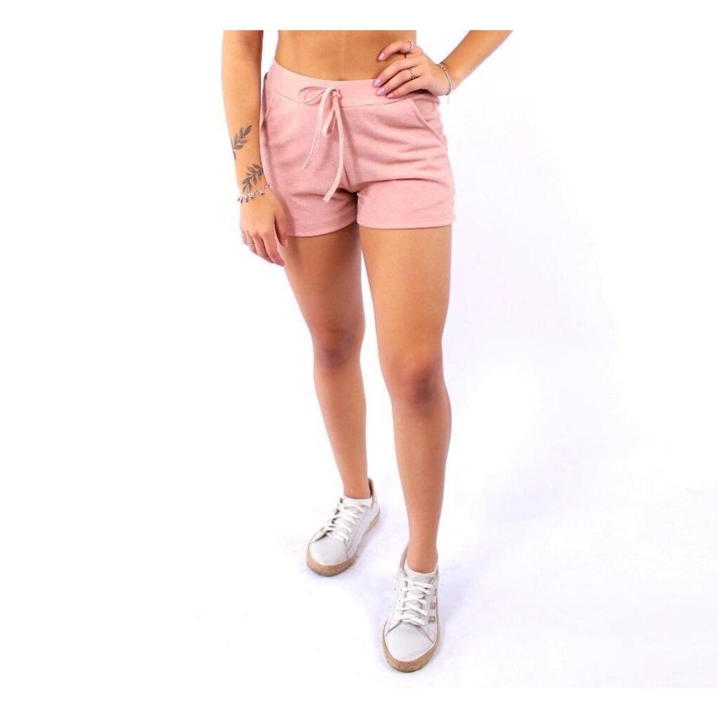 Short feminino no lurex brilhoso, com bolsos