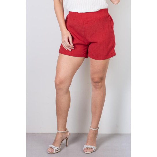 Short Fluffy Alfaiataria com elástico Feminina