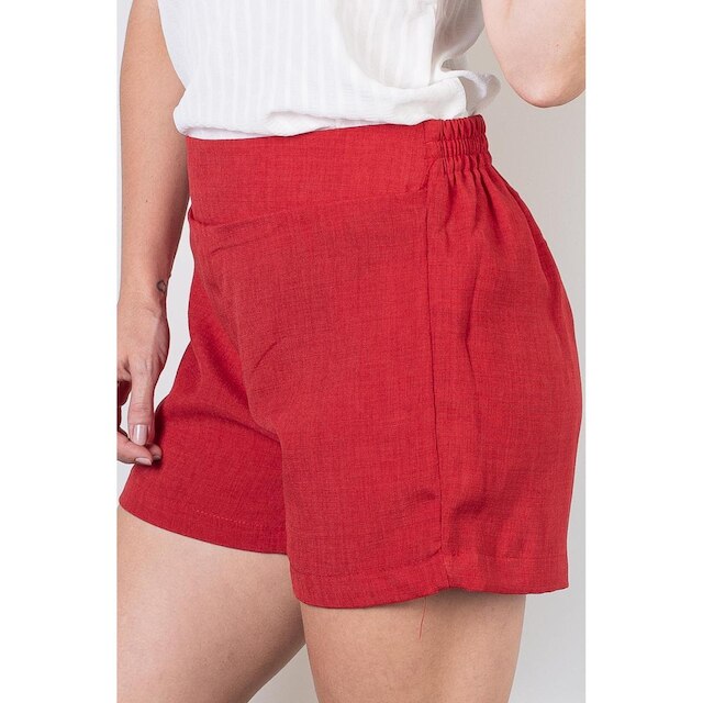 Short Fluffy Alfaiataria com elástico Feminina