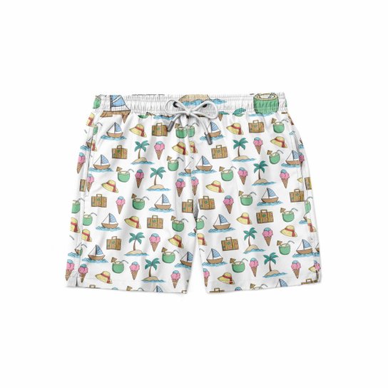 Short Gin Tropical Masculina - Branco
