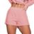 Short Gringa Moletinho Bella Fiore Cós Alto Blogueira Moda Casual - Rosa