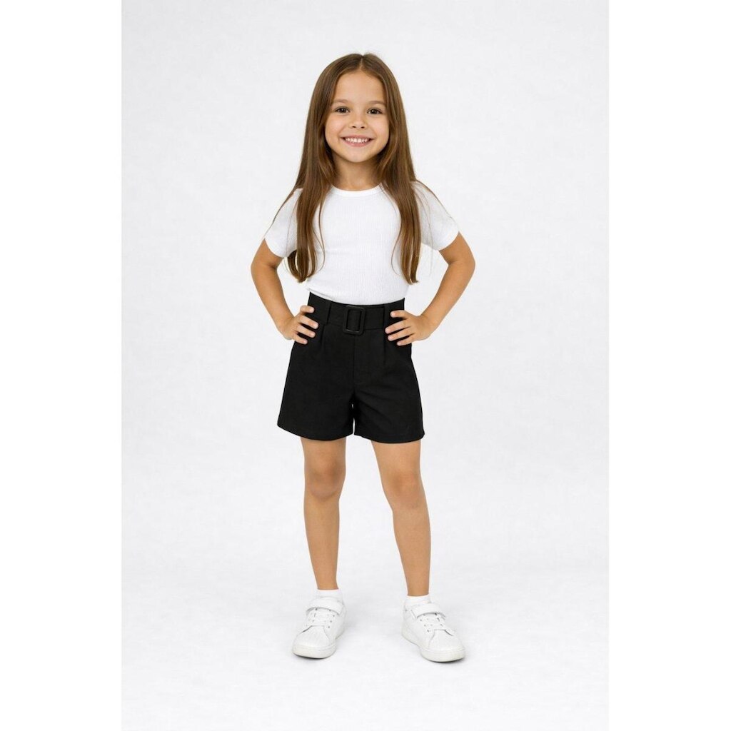 Short Infantil D Bell Outlet Fashion Bengaline Preto
