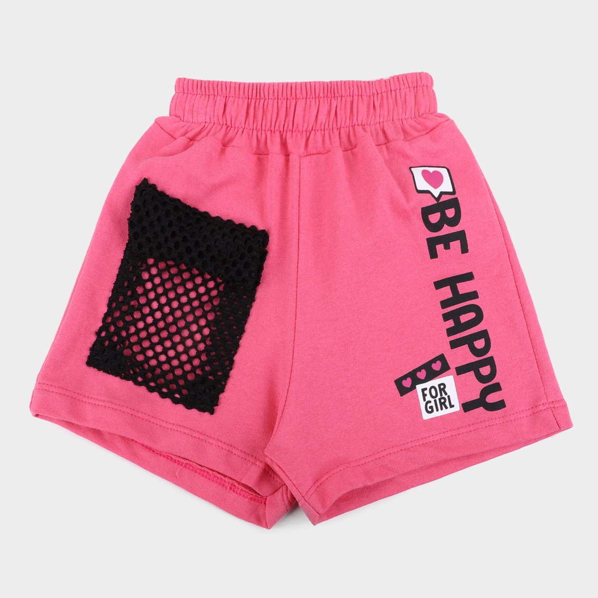 Short Infantil For Girl Moletinho Be Happy Feminino - Pink é ruim? Short Infantil For Girl Moletinho Be Happy Feminino - Pink é boa?