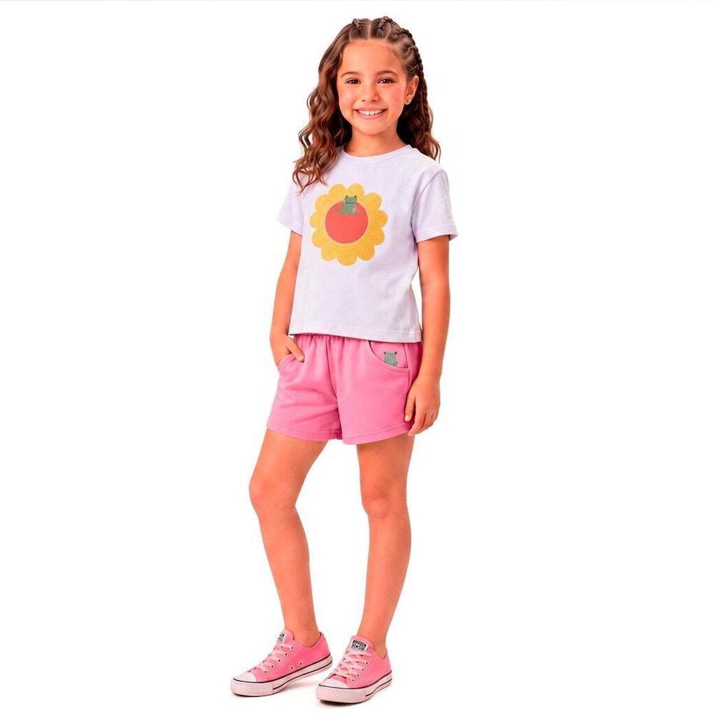 Short Infantil Menina Cantinho do Sapo Alphabeto