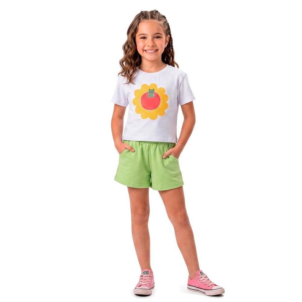 Short Infantil Menina Cantinho do Sapo Alphabeto