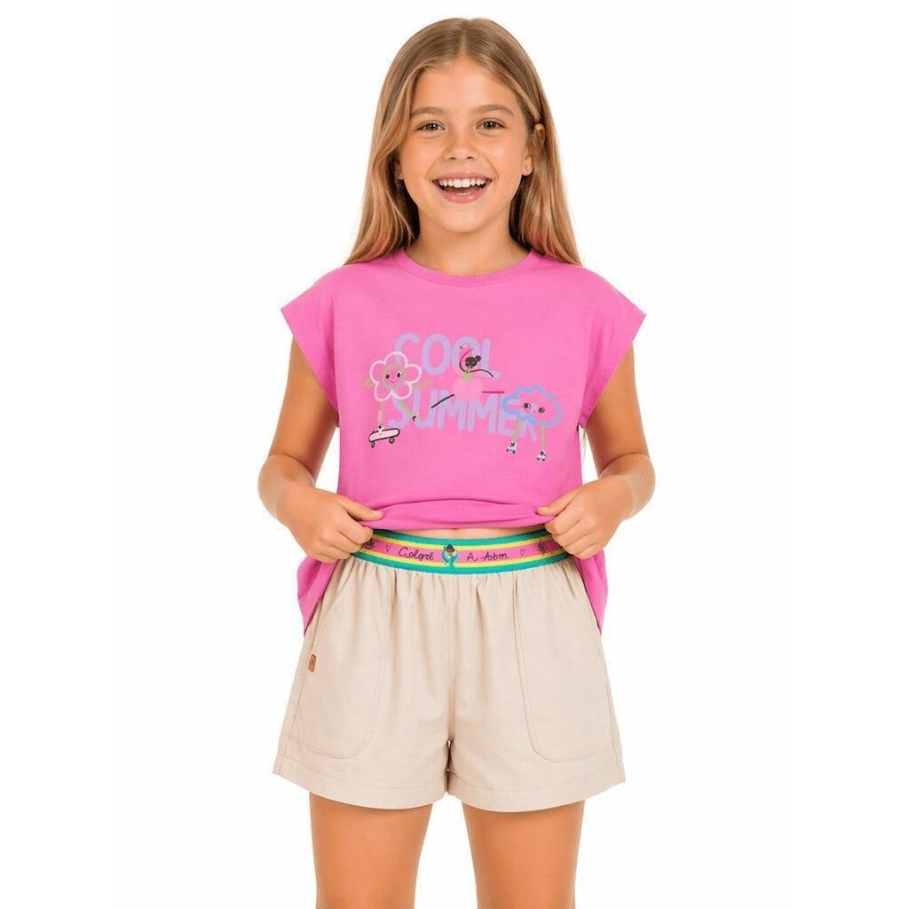 Short Infantil Menina Conforto Alphabeto