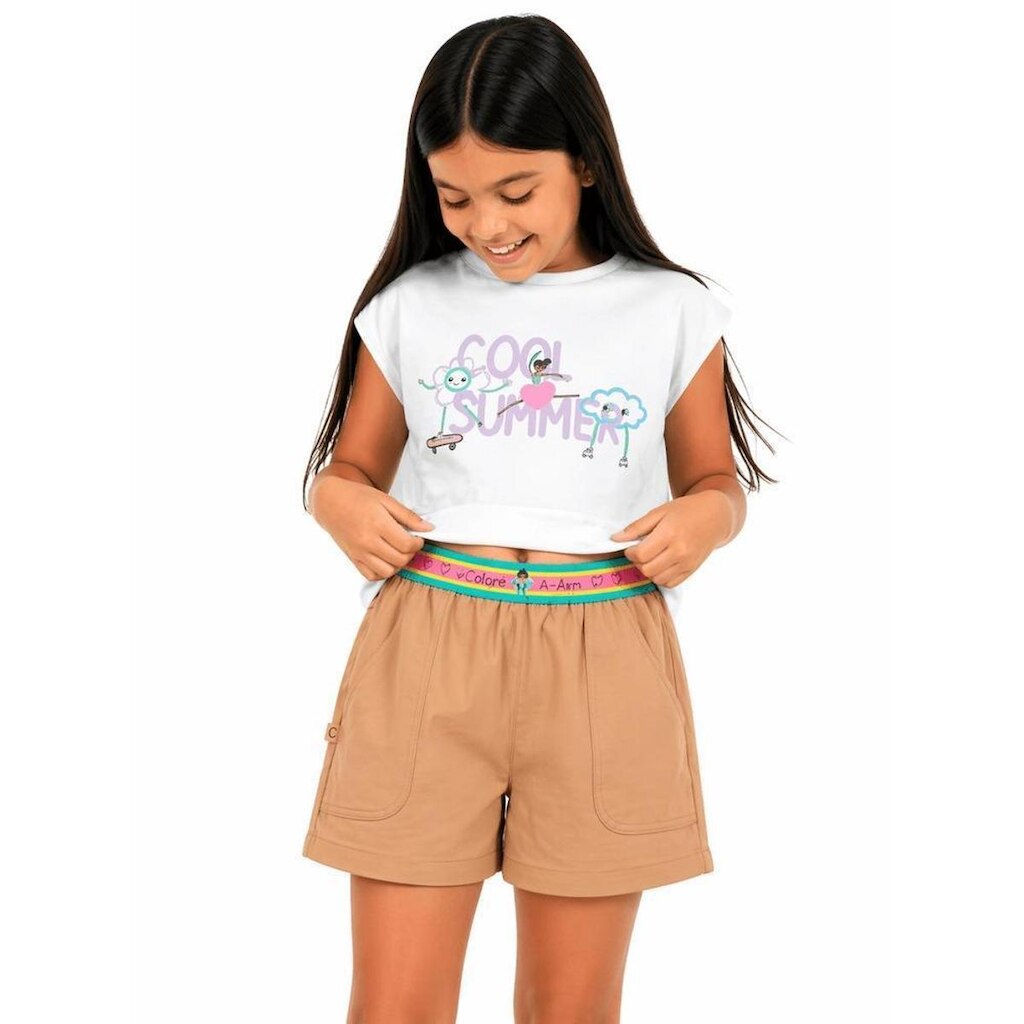 Short Infantil Menina Conforto Alphabeto