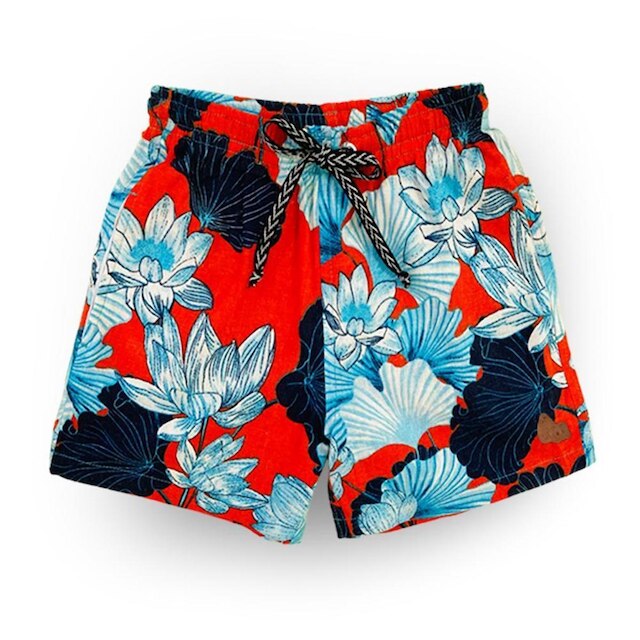 Short Infantil Pandi Linho Estampa Mansi Masculino