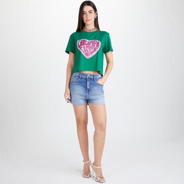 Short Jeans Easy Lança Perfume Comfort High Feminino