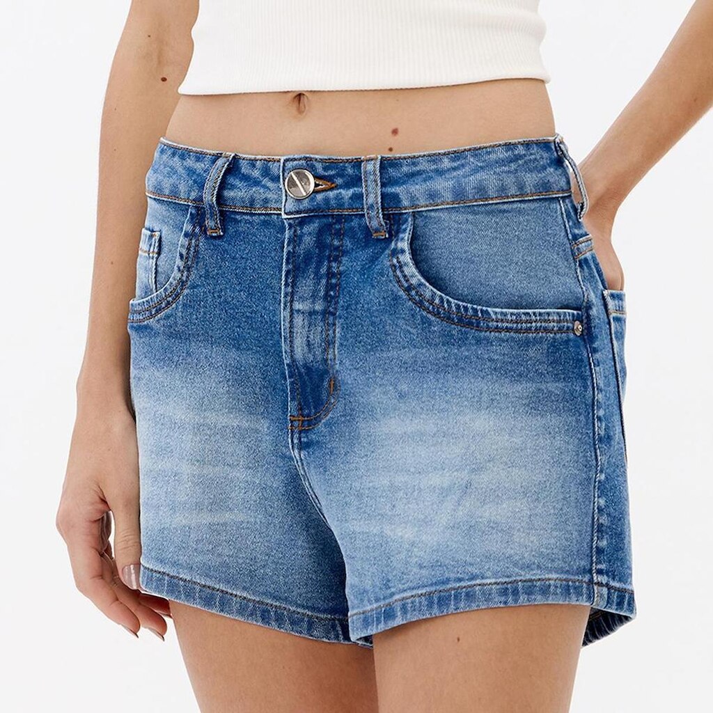 Short Jeans Easy Lança Perfume Comfrt Mid Feminino