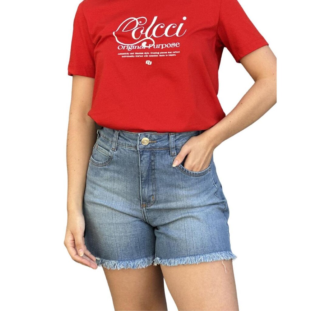 Short Jeans Feminino Tay Com Dobra Na Barra Colcci