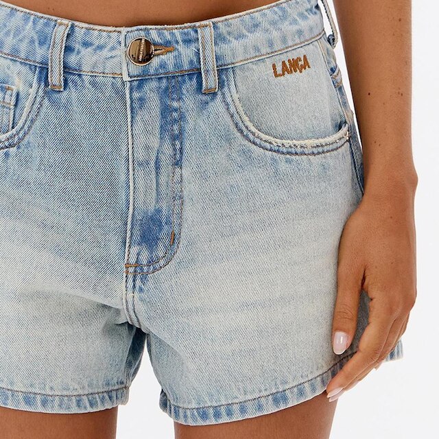 Short Jeans Lança Perfume Relaxed Média Pr27 Feminino