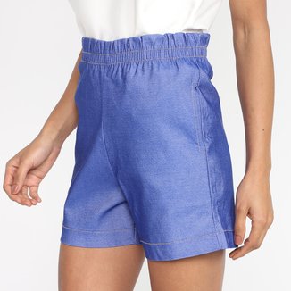 Short Lecimar Estampa Jeans Feminino