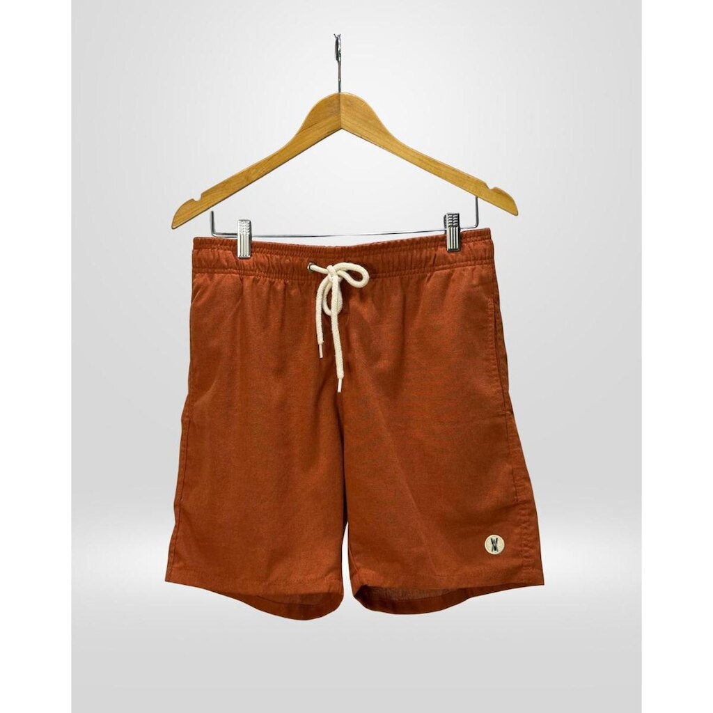 Short Masculino Linho Terracota