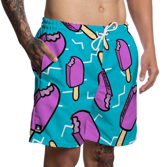 Short Masculino Moda Praia Tá De Caô - Colorido
