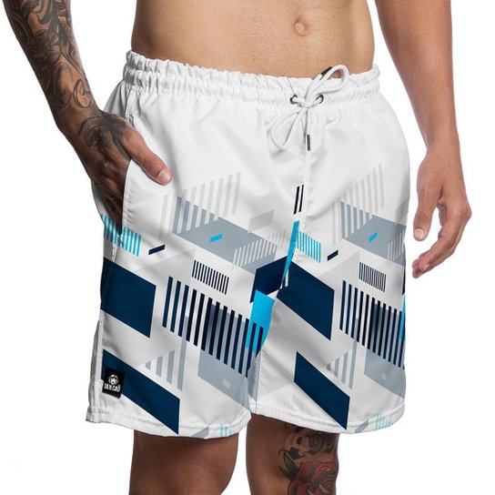 Short Moda Praia Tá De Caô Masculino - Branco