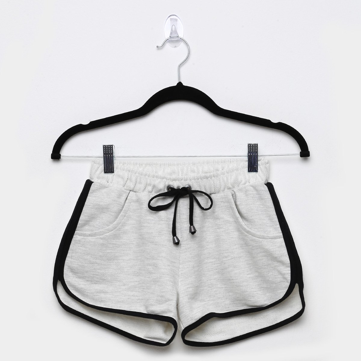 Short Moletom Pulla Bulla Feminino - Cinza Menor preço em Short Moletom Pulla Bulla Feminino - Cinza