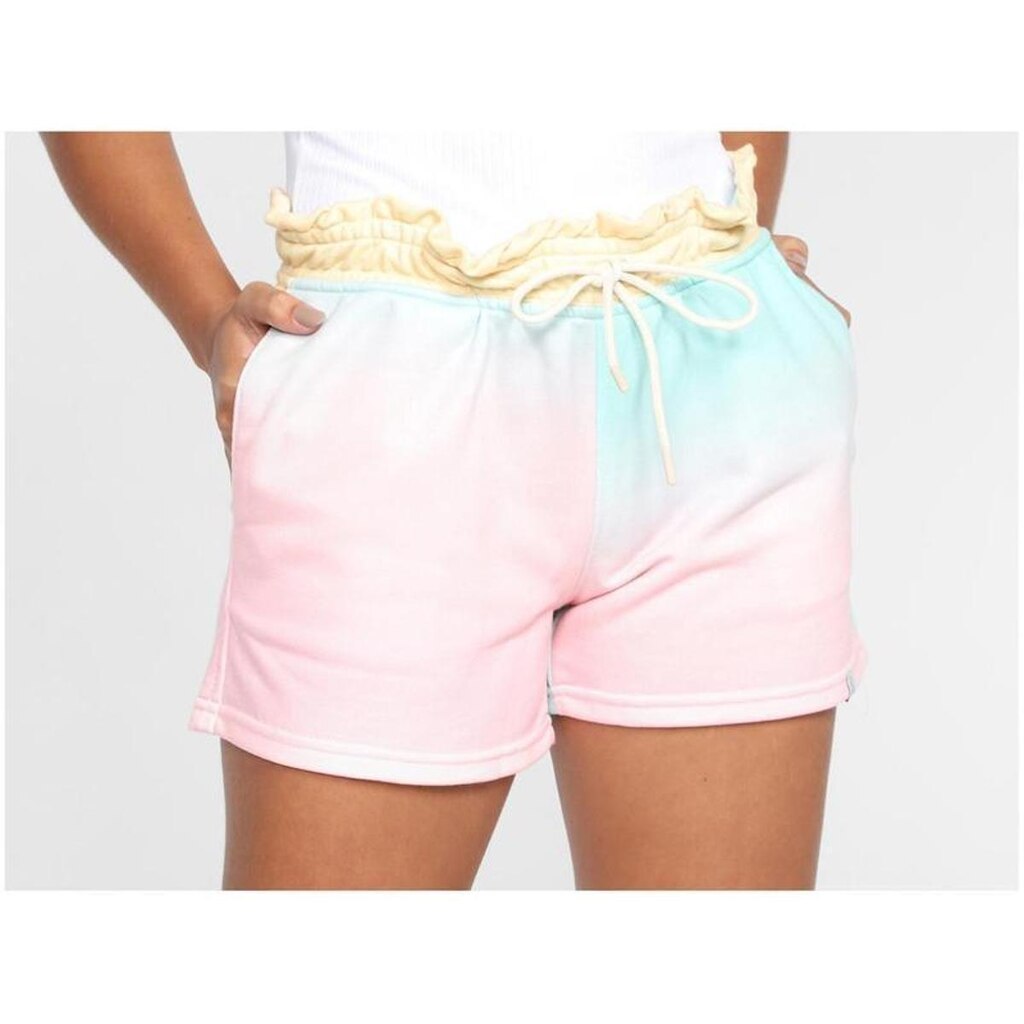 Short Moletom Vista   Bolso Cós Elástico
