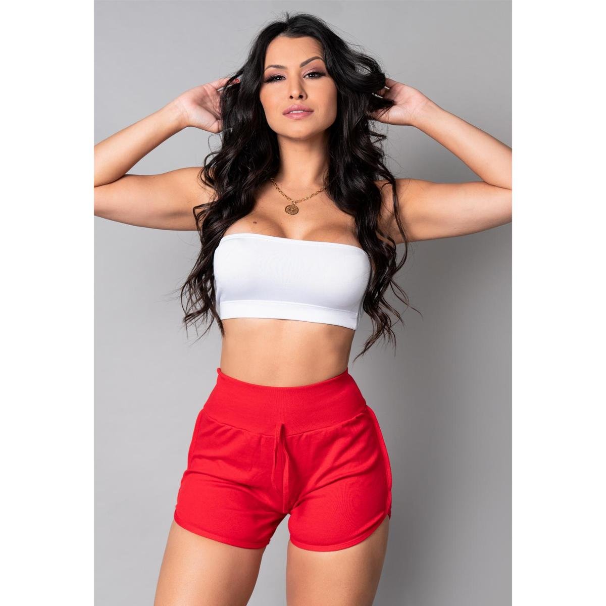 Short MVB Modas Ribana Cintura Alta Feminino Menor preço em Short MVB Modas Ribana Cintura Alta Feminino